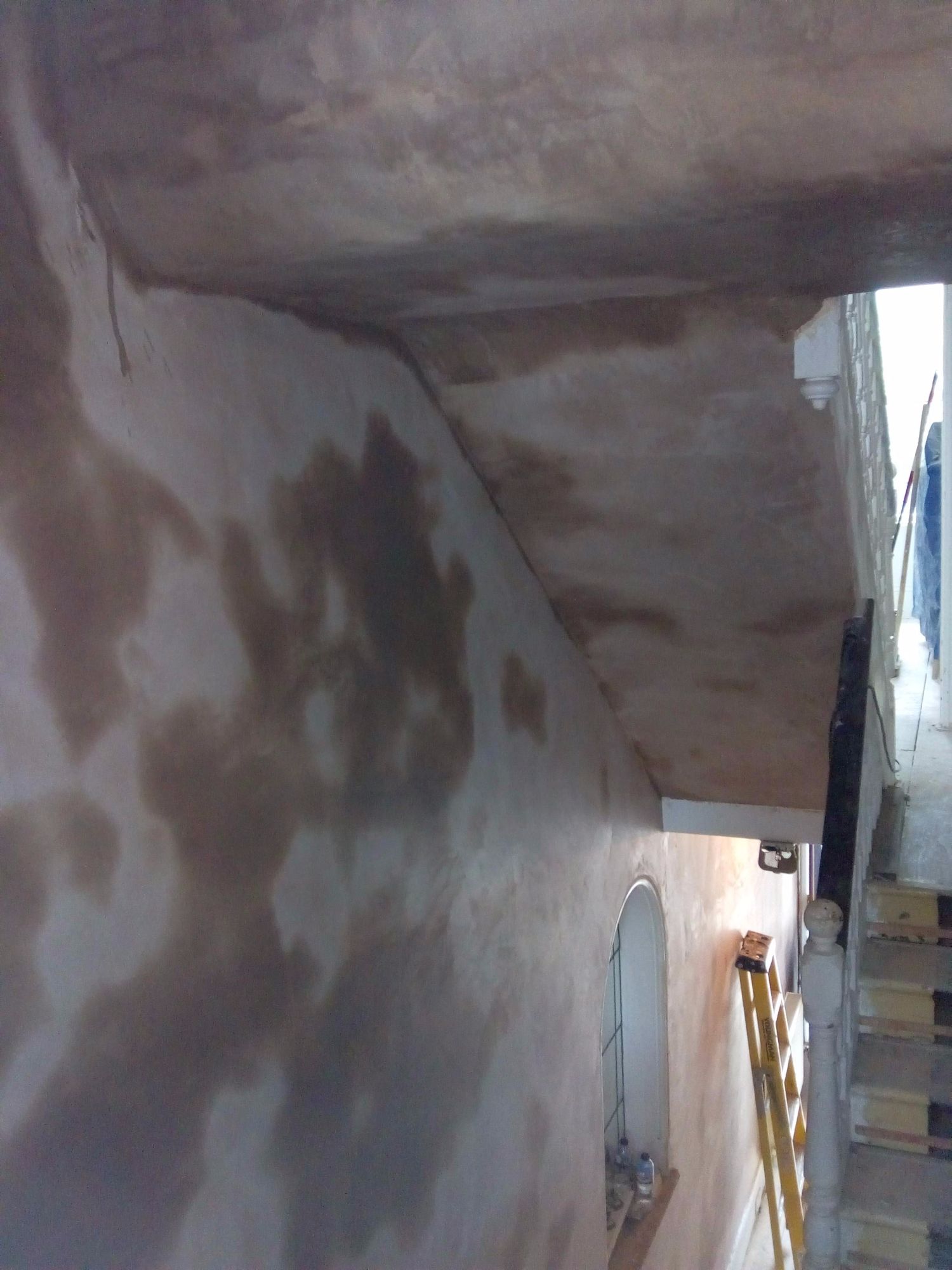 Plastering hall and stairway